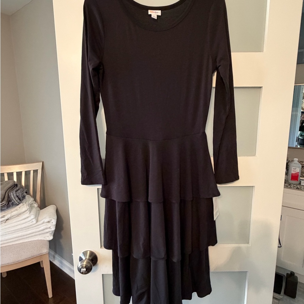 LuLaRoe Georgia Black Tiered Dress NWT Sz L